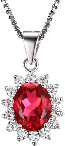Miniatura 77 de JewelryPalace Princess Diana Kate Middleton Natural Amethyst Citrine Garnet Peridot Topaz Created Ruby Sapphire Simulated Emerald Pendant Necklace