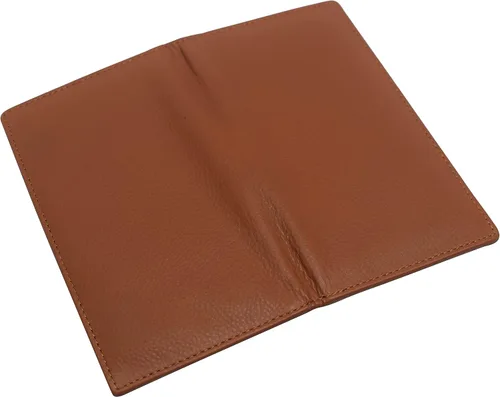 Miniatura 6 de RFID bloqueo doble cuero genuino tarjeta de crédito titular de identificación cartera larga, CN Bronceado, Bifold