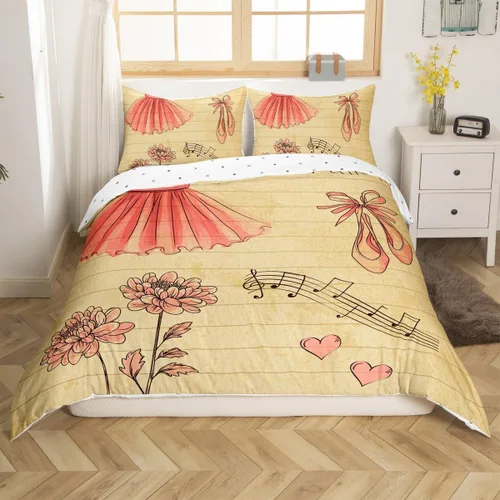 Miniatura 3 de Erosebridal Juego de funda de edredón Kawaii tamaño individual, lindo juego de ropa de cama de dibujos animados para niños y niñas, funda de edredón