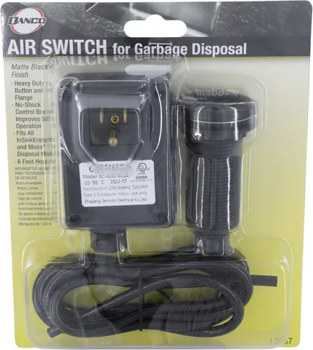 Miniatura 9 de Danco Interruptor de aire de montaje superior para trituradores de basura con longitud de rosca extendida en parte trasera mate (12037)