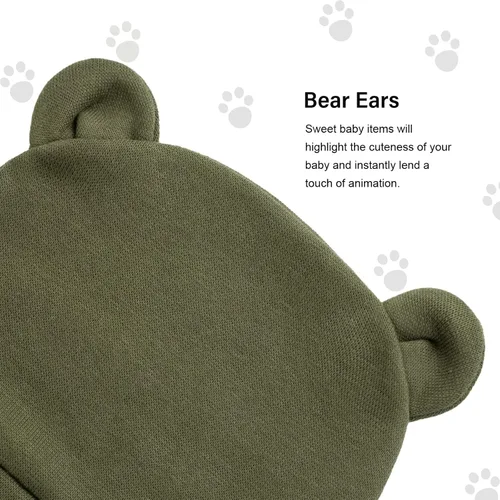 Miniatura 5 de BQUBO Newborn Baby Bear Ears Hats and Mittens Sets Preemie Cotton Caps Baby Boy Girl Infant Hospital Beanie