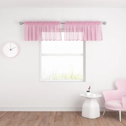 Miniatura 115 de UPOPO Paneles de Cortina Beige Pequeños Cortinas Transparentes de Gasa de 16 Pulgadas de Largo Cortinas de Cocina de Voile con Textura de Lino