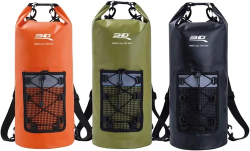 Miniatura 4 de 3D MAXpider Mochila seca enrollable de 10 litros, impermeable, ligera, flotante, correa desmontable, bolsillo frontal de malla, viajes, senderismo