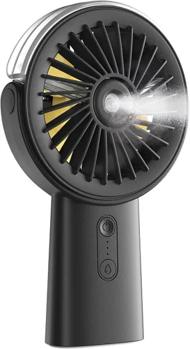 Otlonpe Ventilador de nebulización de mano portátil, pequeño ventilador de niebla recargable personal de mano, ventilador de agua de 4000 mAh,