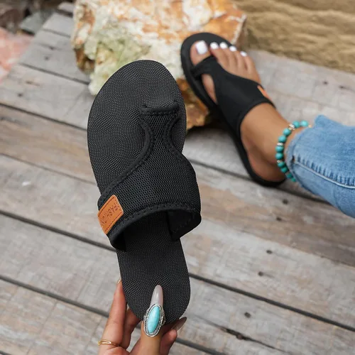 Miniatura 5 de Sandalias ortopédicas para mujer con soporte de arco, sandalias planas de verano para playa, sandalias cómodas para fascitis plantar