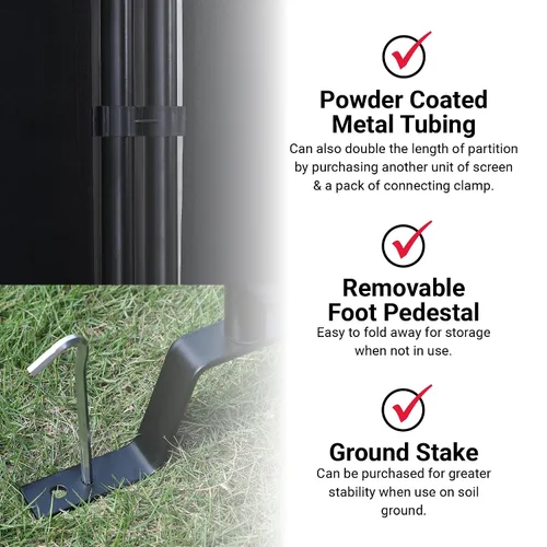 Miniatura 5 de Productos Proman FS17067 Galaxy - Divisor de habitación para interior/exterior (3 paneles), 102” de ancho x 16” de profundidad x 71” de alto Negro