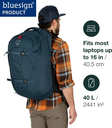 Miniatura 2 de Mochila de viaje Osprey Farpoint 40L para hombre, gris visión de túnel Tunnel Vision Gris