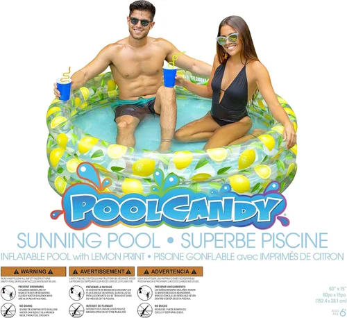 Miniatura 9 de Poolcandy Piscinas inflables para hasta 3 adultos (diseño de estampado de limón piscina inflable)