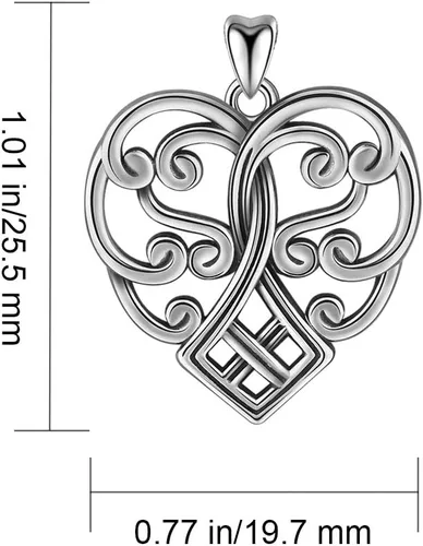 Miniatura 2 de Jewelry Trends Colgante de plata de ley con corazón celta victoriano, Metal, no conocido