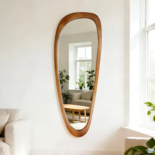 Miniatura 18 de BOMINICA Espejo de Pared Irregular Espejo Asimétrico para Baño Sala de Estar Entrada Dormitorio, 19.5" x 33.5" Negro