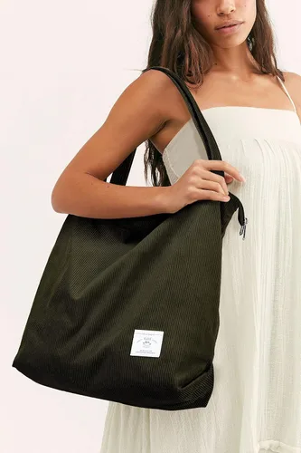 Miniatura 7 de KALIDI - Bolsa de pana para mujer, con cremallera, casual, de gran capacidad, con bolsillos