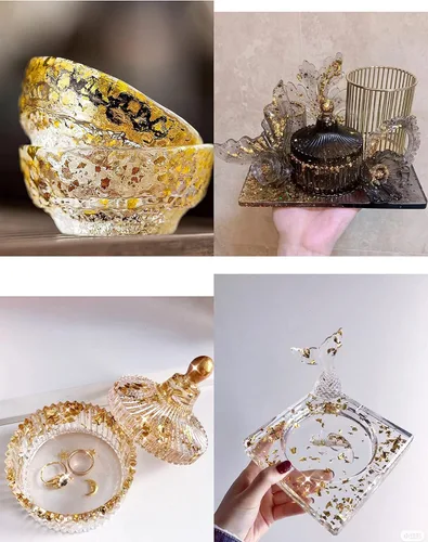 Miniatura 7 de 100 hojas de hojas de imitación de oro. Las hojas de lámina dorada son adecuadas para arte, dorado, decoración, manualidades, imágenes, marcos