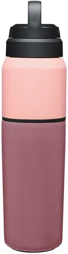 Miniatura 3 de CamelBak MultiBev - Botella de agua con aislamiento de acero inoxidable y taza de viaje Rosa Terracota/Rosa Camelia