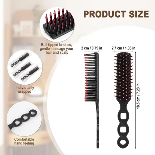 Miniatura 2 de Cepillos de pelo a granel para personas sin hogar envueltos individualmente, cepillo de pelo a granel, cepillo de pelo para cabello rizado, adecuado