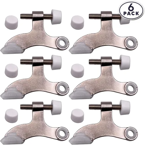 Miniatura 5 de DCC Home Decor - Paquete de 6 unidades de níquel satinado sólido de alta resistencia ajustable de 2.5 pulgadas de ancho con parachoques extra, tope