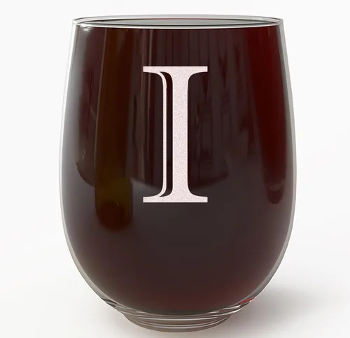 Miniatura 11 de Copa de vino grabada con monograma de 17 onzas sin tallo (letra A) A-Z, regalos personalizados para mujeres, copas de vino personalizadas, regalo