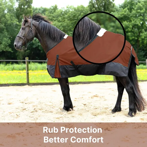 Miniatura 2 de Resistance 1200 Denier Ligero Sin Relleno Resistente al Agua Transpirable Caballo Lluvia Hoja