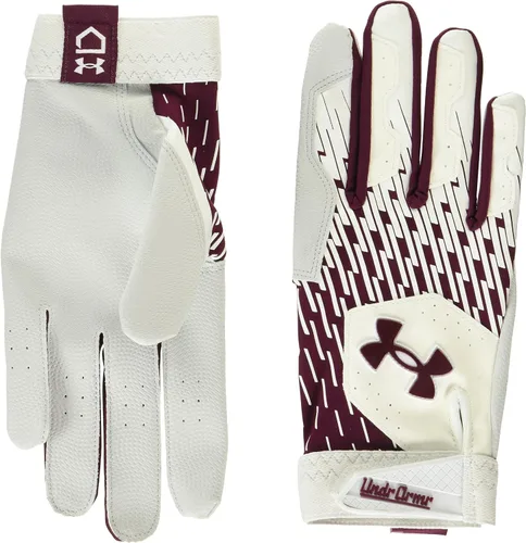 Miniatura 30 de Under Armour Guantes de béisbol Clean Up para hombre (100) blanco / plata metálica / plata metálica