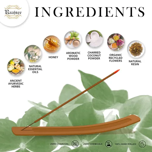 Miniatura 4 de Raajsee Varitas de incienso de eucalipto de 100 gm, 100% puro, orgánico, natural, enrollado a mano, libre de productos químicos, perfecto