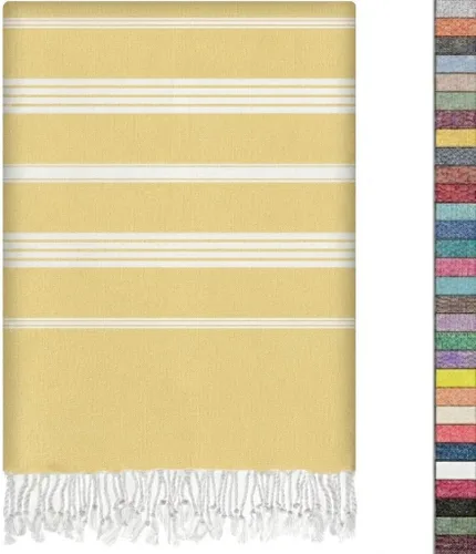Miniatura 15 de EPHESUS TOWELS Toalla de playa turca de gran tamaño de 38 x 70 pulgadas, diseño sultán, toalla turca para playa, baño, piscina, gimnasio, yoga