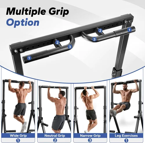 Miniatura 4 de Foldable Pull Up Bar Free Standing, Strength Training Pull-up Bars Adjustable Pull Up Station, Power Tower Pull Up Bar MultiFunction Pull Up Dip