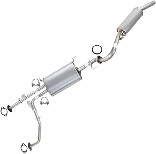 Northeastern Exhaust | Conjunto de silenciador central de acero inoxidable y kit de silenciador trasero compatible con Infiniti QX4 2001-2003,