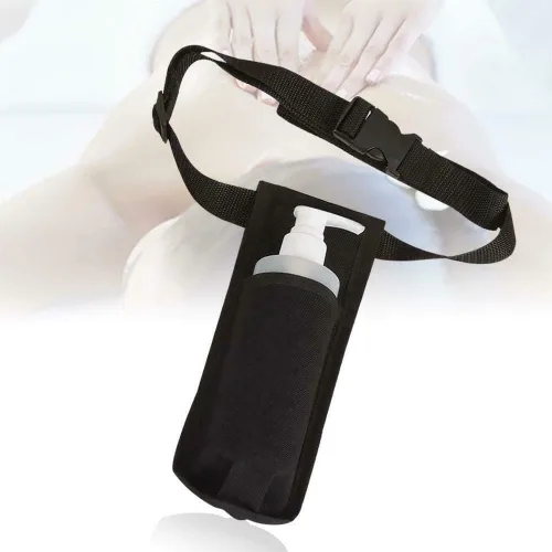 Miniatura 5 de Funda para botella de masaje, paquete de cintura duradera, kit de funda de botella individual, correa ajustable, dispensador de aceite esencial