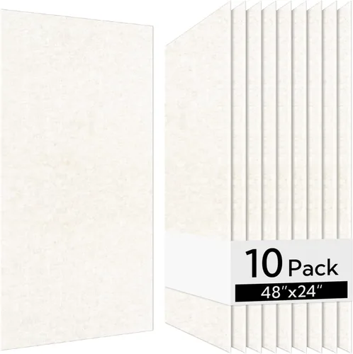 Miniatura 12 de Olanglab Paneles Acústicos de Pared Paquete de 10, 48 x 24 por cada panel acústico absorbente de sonido, paneles de sonido decorativos para estudio
