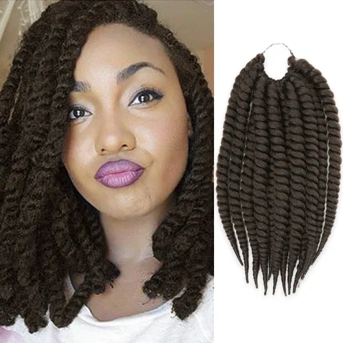 Miniatura 19 de Trenzas de ganchillo de pelo sintético auténtico doble Jumbo Senegalese Twist 12" (30)