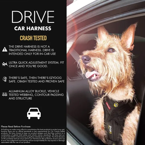 Miniatura 3 de Arnés de coche para perros EzyDog Drive – Arnés de cinturón de seguridad para perros a prueba de choques y certificado (US-FMVSS 213) para viajes