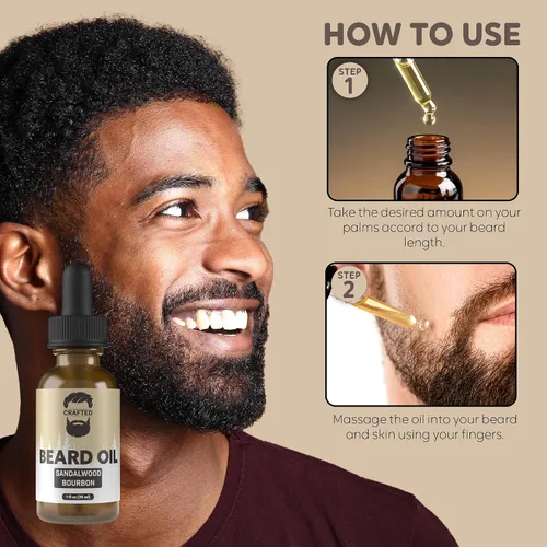 Miniatura 5 de Crafted Beards Acondicionador de aceite de barba para barba – Deja tu barba sintiéndose increíble – Todos los ingredientes naturales – Sin residuos