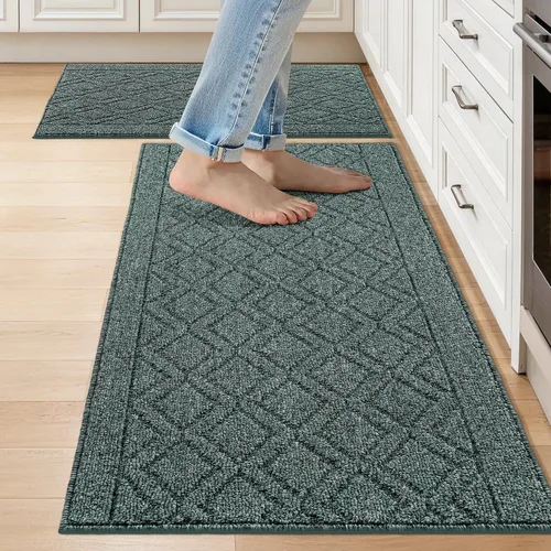 Miniatura 32 de COSY HOMEER Tapete de cocina antideslizantes, absorbentes para el piso, alfombra de cocina lavable, tapete de pie para fregadero, alfombra de Beige