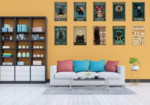 Miniatura 5 de Cartel de metal retro con diseño de cueva para hombre, diseño vintage, póster de conocimiento para el hogar, sala de estar, cocina, cafetería, bar