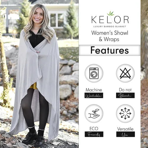 Miniatura 6 de K E L O R Luxury Cooling Travel Blanket - Stretchy, Lightweight Soft & Breathable Shawl Wraps for Women