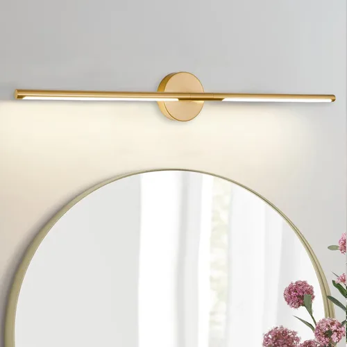 Miniatura 23 de Lámparas doradas para baño sobre espejo de 24 pulgadas, 18W 360° Giratorias Regulables 4000K Lámpara de Tocador LED de Latón, Luces de Tocador