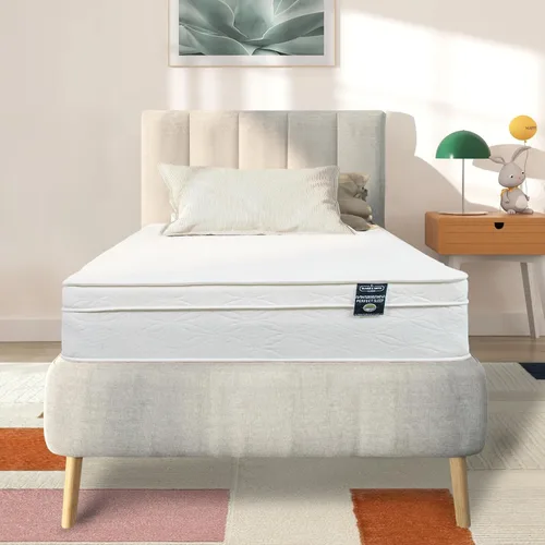 Colchón híbrido individual XL de 8 pulgadas, espuma fría de alta densidad con resortes helicoidales Bonnell, ecológico y transpirable, firmeza media