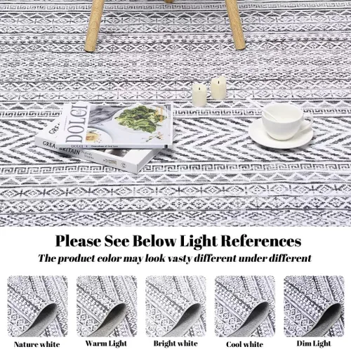 Miniatura 8 de GlowSol Alfombra de pasillo de 2 x 6 pies, moderna geométrica, suave, lavable, antideslizante, para interiores, cocina, sala de estar, dormitorio
