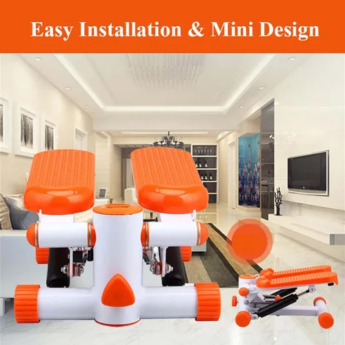 Miniatura 6 de YSUEFIJO Mini máquina de ejercicios paso a paso, equipo de fitness antideslizante, máquina de ejercicios aeróbicos paso a paso, con cuerdas de goma