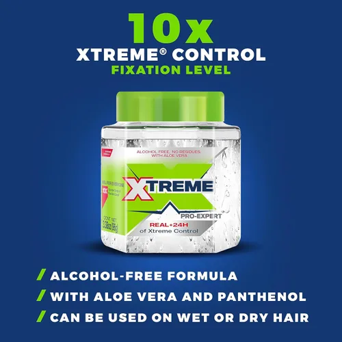 Miniatura 9 de Xtreme - Gel profesional para peinar el cabello, transparente, nivel de fijación de control 10X, 8.81 onzas, paquete de 3