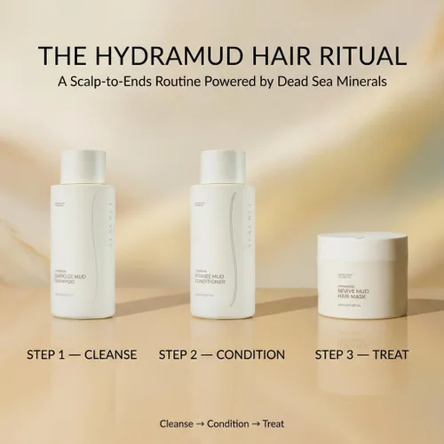 Miniatura 3 de SEACRET Minerals HydraMud Champú natural para cabello de barro, enriquecido con aceite de argán, sin SLS, 13.3 onzas líquidas / 13.5 fl oz