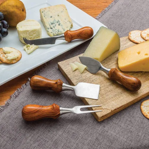 Miniatura 4 de ROCKLER Kit de cuchillos esparcidores de queso (4 piezas) - Juego de cuchillos de queso de acero inoxidable - Las asas se venden por separado