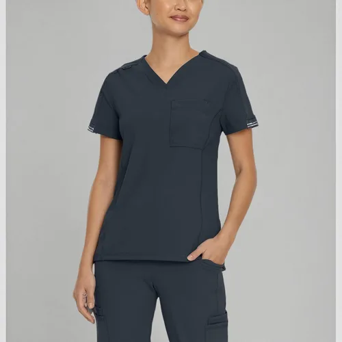 Miniatura 6 de Urbane Impulse 9108 - Camiseta médica ajustada con cuello en V y 1 bolsillo para mujer
