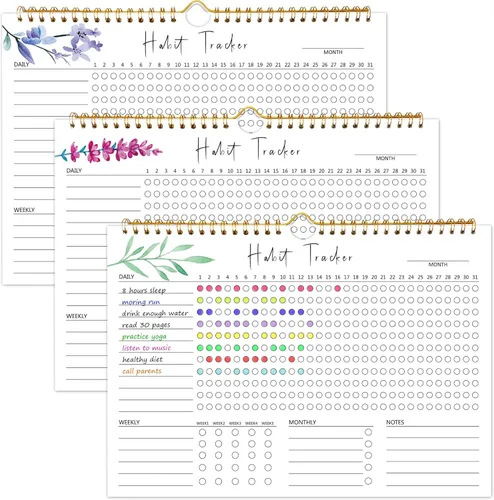 Miniatura 9 de Calendario de seguimiento de hábitos – 12 meses sin fecha, seguimiento diario de objetivos y hábitos, planificador de hábitos con encuadernación