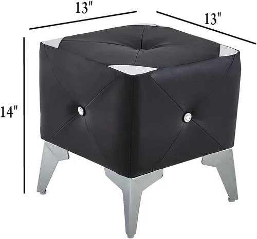 Miniatura 6 de DRM'SCUUM Juego de banco otomano de almacenamiento grande de piel sintética, taburetes para sala de estar, dormitorio, con 2 otomanas tapizadas