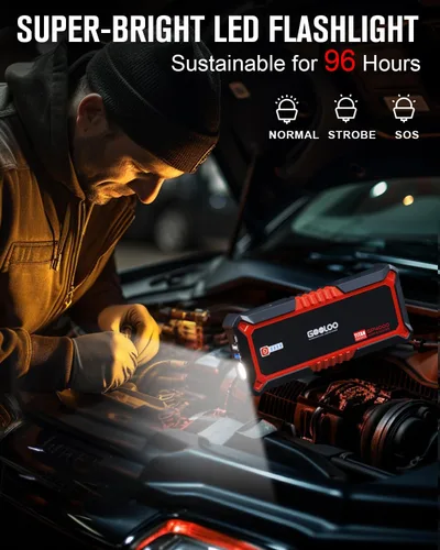 Miniatura 4 de GOOLOO - Arrancador de automóvil de 12 V con corriente máxima de 4000 A, arrancador de litio seguro para motor a gasolina o diésel de hasta 2.6