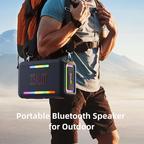 Miniatura 8 de ZEALOT Altavoz Bluetooth de 120 W RMS (pico de 150 W), altavoces inalámbricos portátiles IPX6, resistente al agua, altavoz de subwoofer Bluetooth