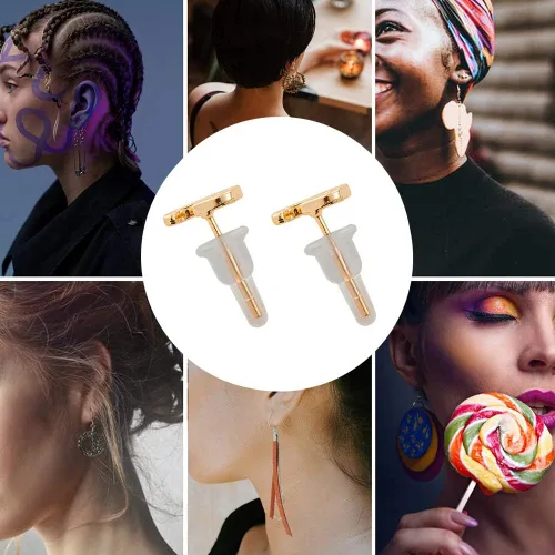 Miniatura 3 de Parte trasera de silicona transparente para aretes, 150 unidades, 75 pares hipoalergénicos, seguros para aretes tipo dormilona, de cobertura