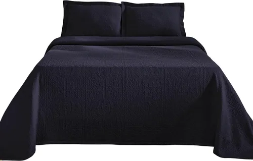 Miniatura 2 de Superior Juego de colcha de algodón con diseño de flor de lis, mantas cálidas, ropa de cama para todas las estaciones, decoración de dormitorio