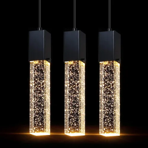 Miniatura 18 de Mini Lámpara Colgante de Cristal Integrada para Isla de Cocina, Moderna y Concisa, Accesorio de Luz de Techo Colgante, para Isla de Cocina, Comedor