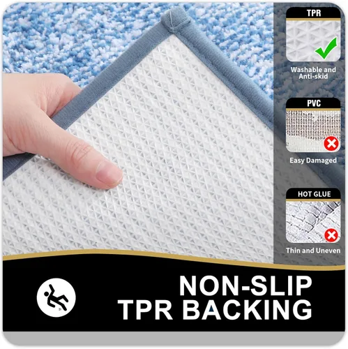 Miniatura 5 de OLANLY Alfombras de baño 24x16, tapete de baño de microfibra extra suave y absorbente, antideslizante, lavable a máquina, alfombra de baño esponjosa